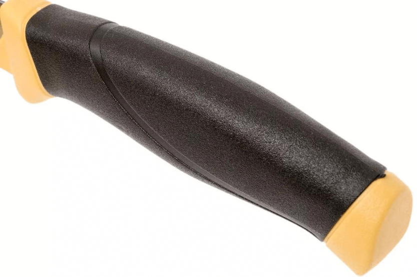 12201 Mora Cuchillo electricista ambidiestro 2.1cm hoja acero inoxidable mango goma negro/amarillo con funda
