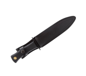 Muela Escorp 9311 knife black stainless steel blade black rubber handle + leather sheath 2