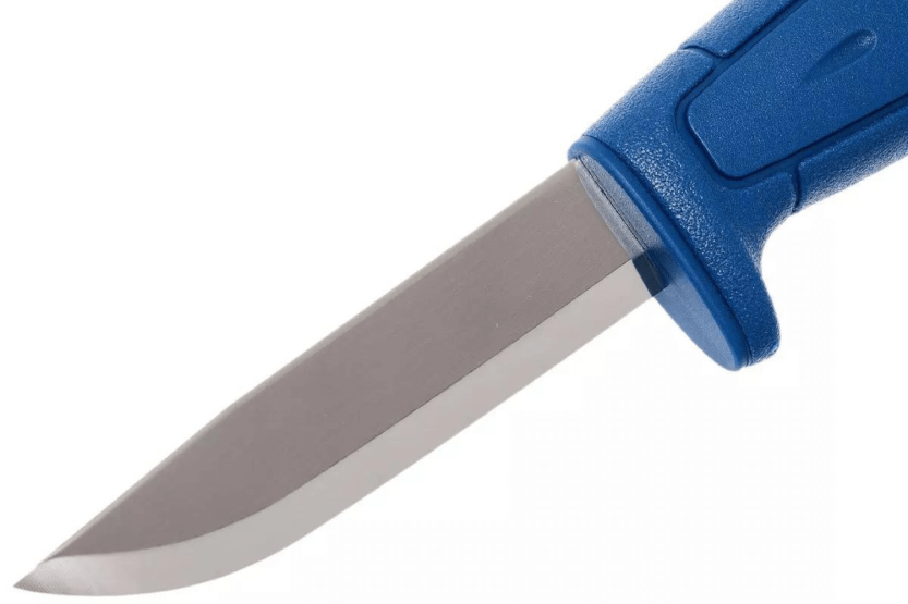 Mora Basic 546 12241 kniv 9,1 cm blad i rustfritt stål, blått polypropylenhåndtak + etui