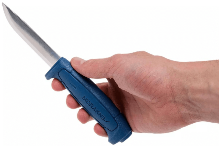 Mora Basic 546 12241 kniv 9,1 cm blad i rustfritt stål, blått polypropylenhåndtak + etui