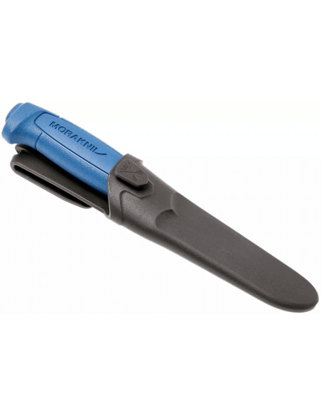 Mora Basic 546 12241 kniv 9,1 cm blad i rustfritt stål, blått polypropylenhåndtak + etui