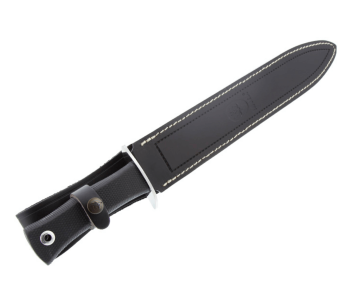 Cuchillo Muela Escorp 9312 30cm mango de goma negro y guarda de acero inoxidable + funda de cuero 2