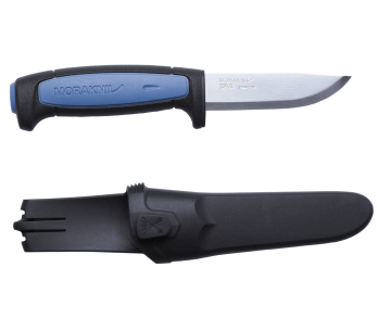 Mora Pro S 12242 kniv 9,1cm rostfritt stålblad blått gummihandtag + fodral 2