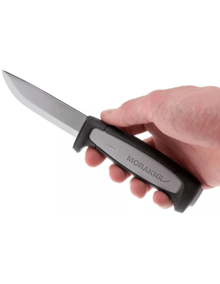 Mora Pro Robuust 12249 mes 9.1cm carbon mes grijs rubberen handvat + etui