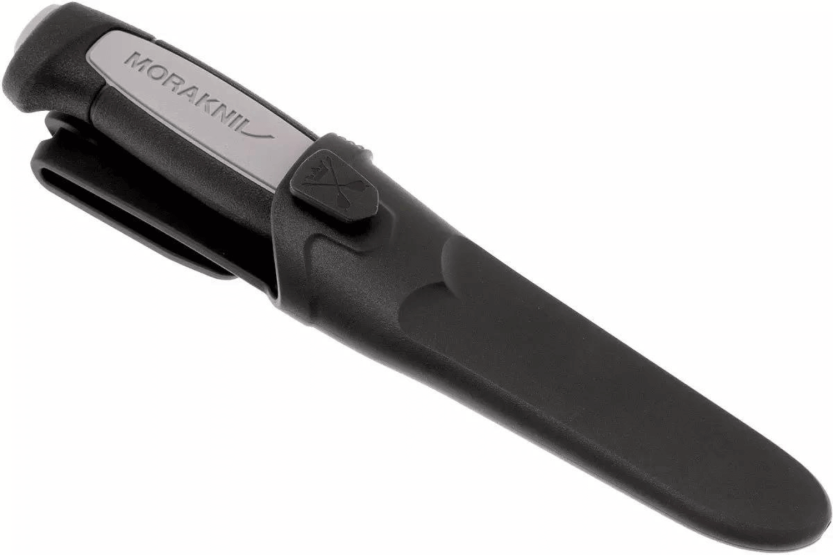 Mora Pro Robust 12249 kniv 9,1 cm karbonblad, grått gummihåndtak + etui