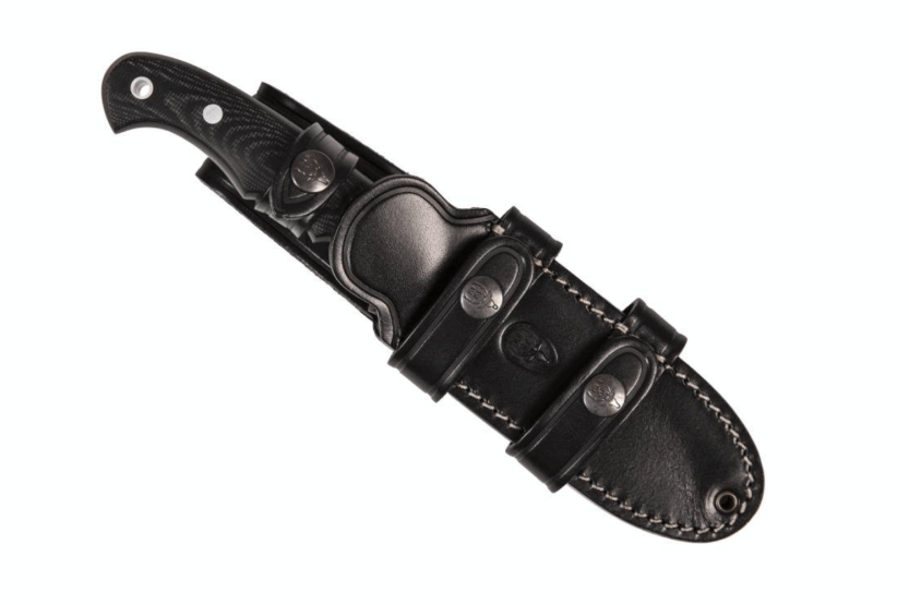 Muela Viking 9322 veitsi 11cm ruostumattomasta teräksestä valmistettu terä micarta kahva + nahkatuppi