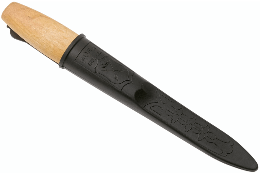 Cuchillo talla Mora 120 106.1600 6cm hoja carbono mango abedul + estuche