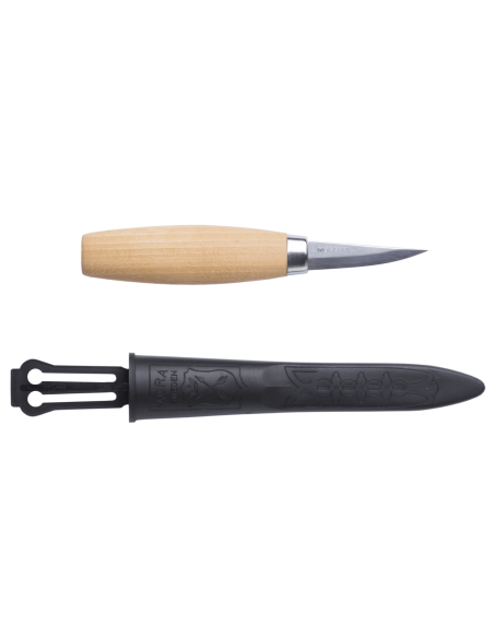 Mora 120 106.1600 coltello da intaglio 6 cm lama in carbonio manico in betulla + custodia