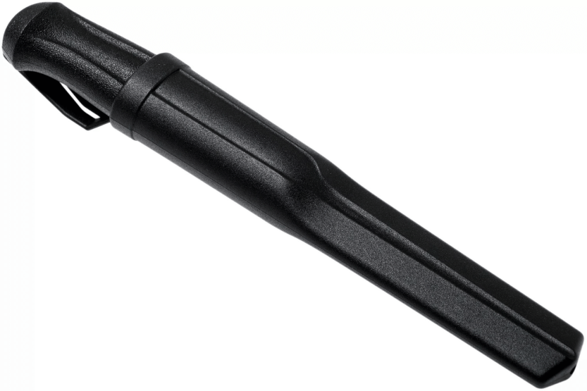 Mora Basic 12658 puunleikkausveitsi 7.5cm ruostumattomasta teräksestä valmistettu terä musta polypropyleenikahva + laukku