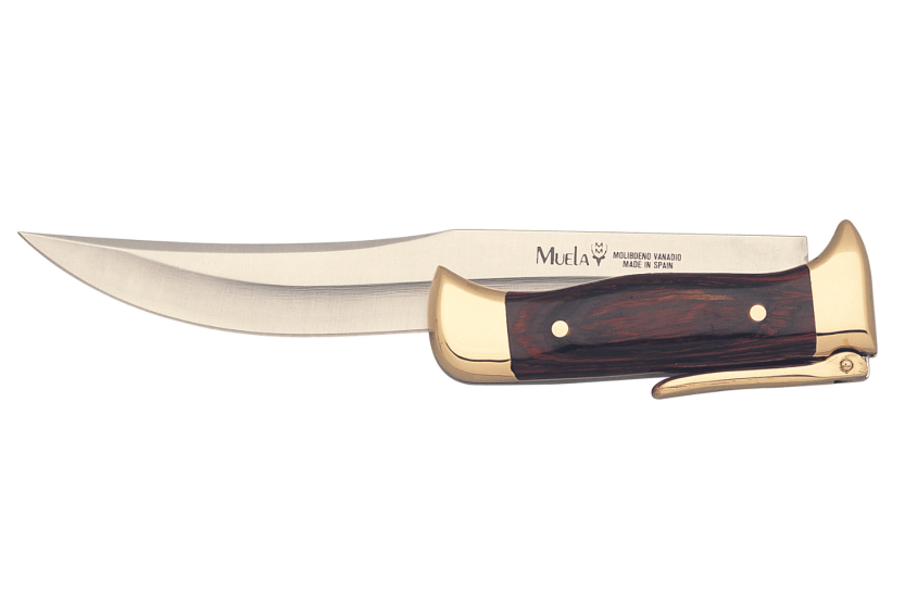 Klappmesser Muela 9235 mit 20 cm langer Klinge aus rostfreiem Stahl, Griff aus Staminaholz + Lederetui