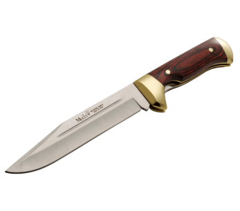 Faca dobrável Muela 9326 com 18 cm de lâmina em aço inoxidável, cabo stamina + bainha em pele