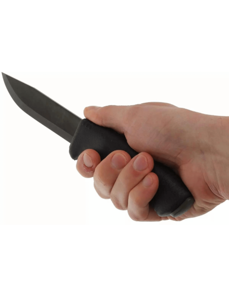 Mora Bushcraft 10791 mes zwart carbon lemmet 10,9cm zwart rubberen handvat + schede