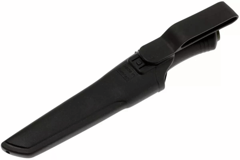 Mora Bushcraft 10791 knife black carbon blade 10,9cm black rubber handle + sheath