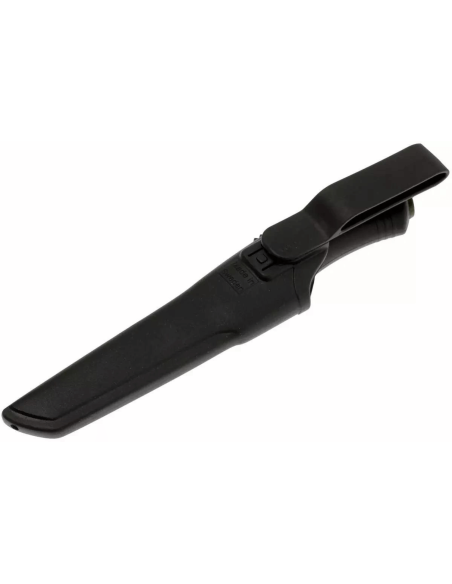 Messer Mora Bushcraft 10791 Klinge schwarz Carbon 10,9cm Griff schwarz Gummi + Etui