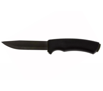 Cuchillo Mora Bushcraft 10791 hoja carbono negro 10.9cm mango goma negro + funda