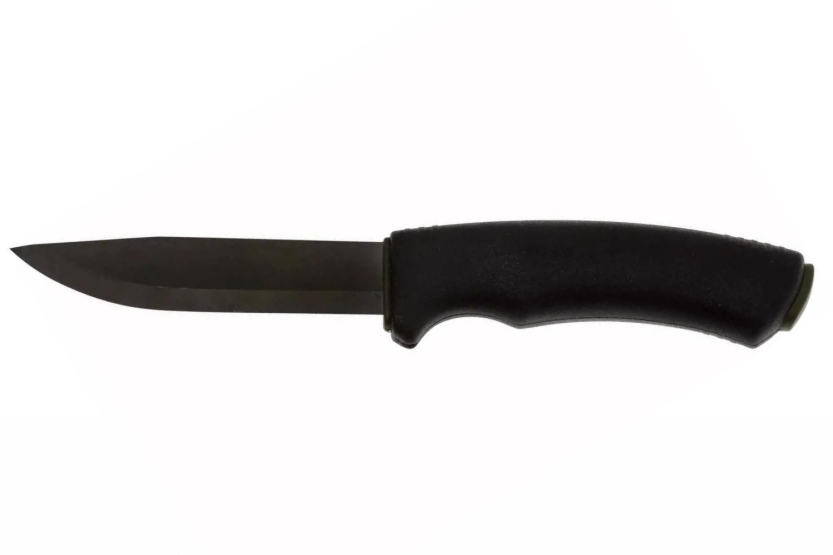 Mora Bushcraft 10791 knife black carbon blade 10,9cm black rubber handle + sheath