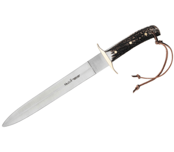 Muela Bowie Knife 9269 ruostumattomasta teräksestä valmistettu terä 26cm hirvensarvi kahva + nahkatuppi