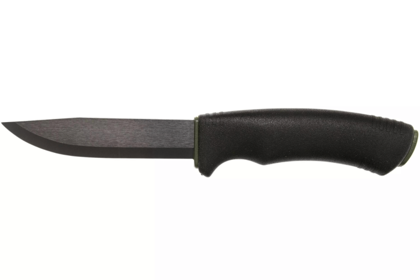 Mora Bushcraft Survival Messer 11742 schwarze Karbonklinge 10,9cm schwarzer Gummigriff mit Feueranzünder + Etui