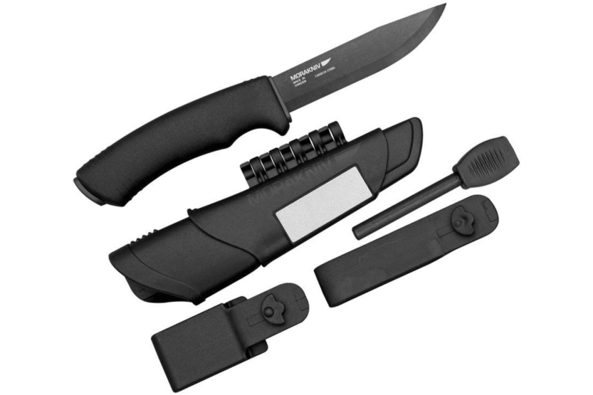 Mora Bushcraft Survival Knife 11742 lama in carbonio nero 10,9cm manico in gomma nera con accendifuoco + fodero