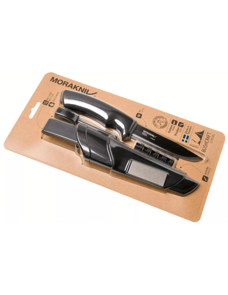 Mora Bushcraft Survival Mes 11742 zwart carbon lemmet 10,9cm zwart rubberen handvat met vuurstarter + schede