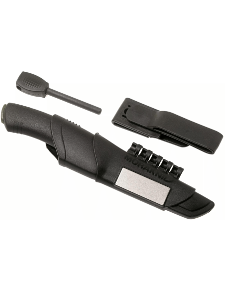 Mora Bushcraft Survival Knife 11742 lama in carbonio nero 10,9cm manico in gomma nera con accendifuoco + fodero