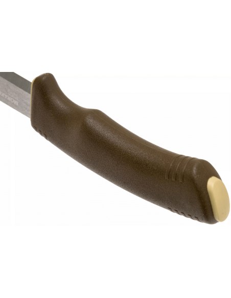 Mora Bushcraft Supervivencia Cuchillo 13033 10.9cm hoja de acero inoxidable mango de goma marrón con iniciador de fuego + funda