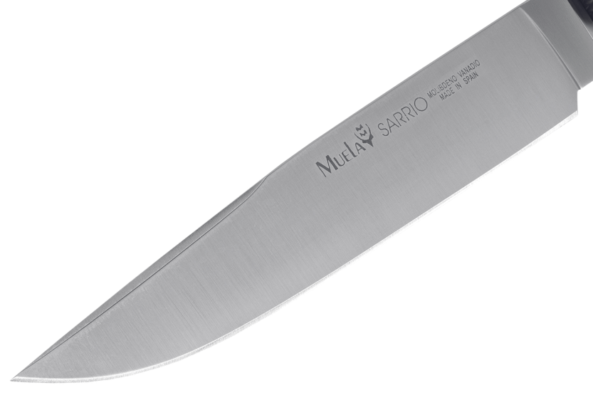 Muela Sarrio 9291 kniv 19 cm rustfritt stålblad med svart gummihåndtak + skinnslire