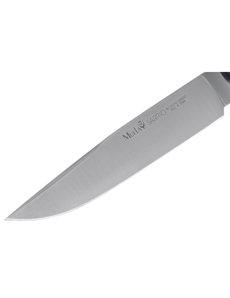 Muela Sarrio 9291 kniv 19 cm rustfrit stålblad med sort gummihåndtag + læderskede
