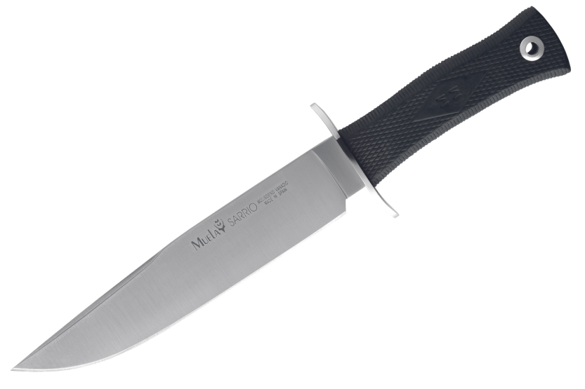 Cuchillo Muela Sarrio 9291 19cm hoja de acero inoxidable con mango de goma negro + funda de cuero