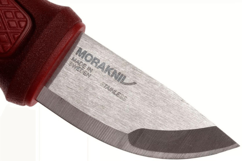 Mora Eldris 12630 coltello tascabile 5,9 cm lama in acciaio inox manico in gomma rossa con avviamento al fuoco + custodia
