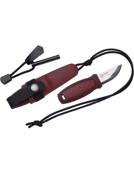 Mora Eldris 12630 lommekniv 5,9 cm rustfrit stålblad rødt gummihåndtag med lighter + etui