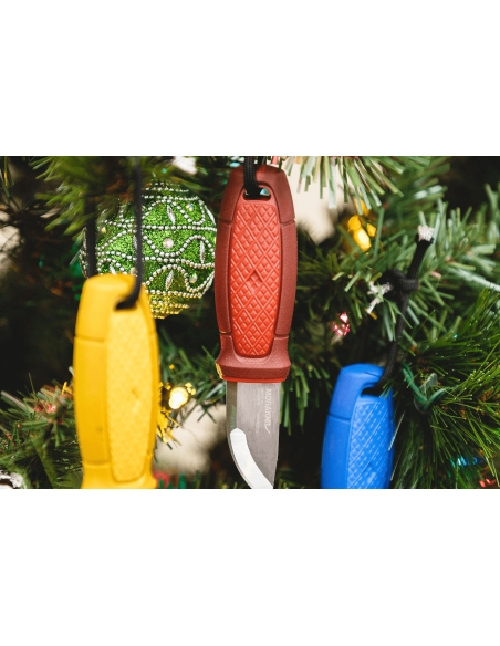 Mora Eldris 12630 lommekniv 5,9 cm rustfrit stålblad rødt gummihåndtag med lighter + etui