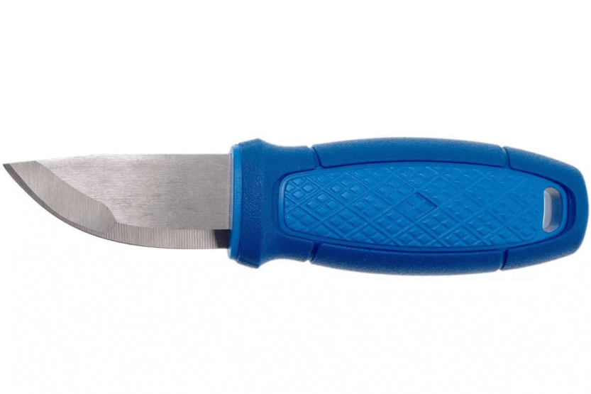 Mora Eldris 12631 klein zakmes 5,9cm roestvrijstalen lemmet blauw rubberen handvat met vuurstarter + schede