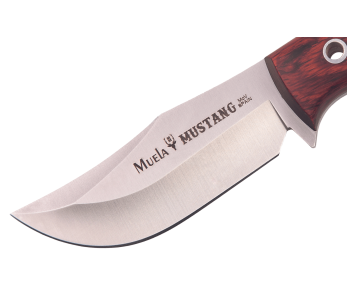 Muela Mustang 9332 kniv blad i rostfritt stål 8cm stamina handtag + läderslida 2