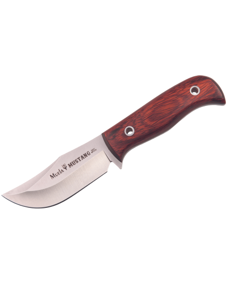 Muela Messer Mustang 9332 mit 8cm Klinge aus rostfreiem Stahl, Griff aus Staminaholz + Lederetui