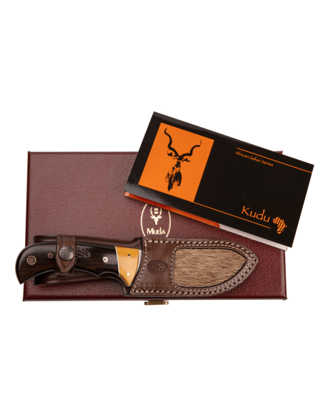 Muela Kudu 9278 coltello serie limitata lama 10 cm manico in legno di granadillo e asteropea + fodero in pelle
