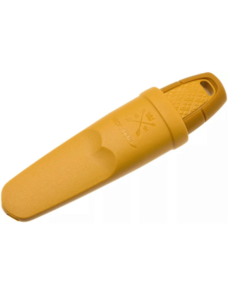 Mora Eldris 12632 liten fickkniv 5,9cm rostfritt stålblad gult gummihandtag med eldstartare + slida