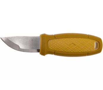 Mora Eldris 12632 liten fickkniv 5,9cm rostfritt stålblad gult gummihandtag med eldstartare + slida