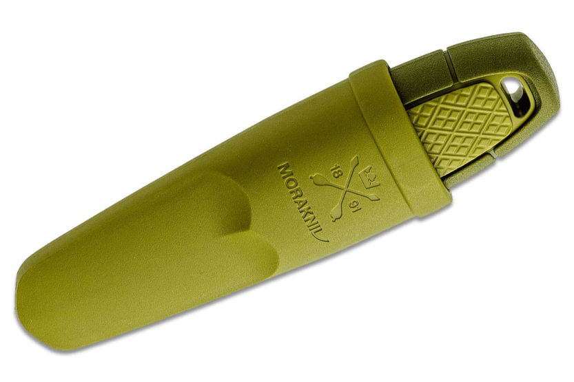 Mora Eldris 12633 lommekniv 5,9 cm rustfrit stålblad grønt gummihåndtag med lighter + etui