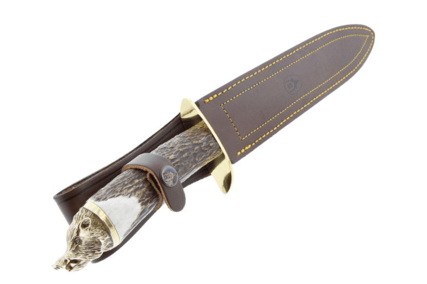 Muela Alcaraz 9214 kniv blad i rustfritt stål 26 cm håndtak i hjortetre + skinnhylse