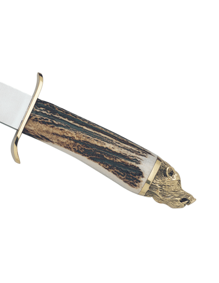Muela Alcaraz 9214 knife stainless steel blade 26cm deer wood handle + leather sheath