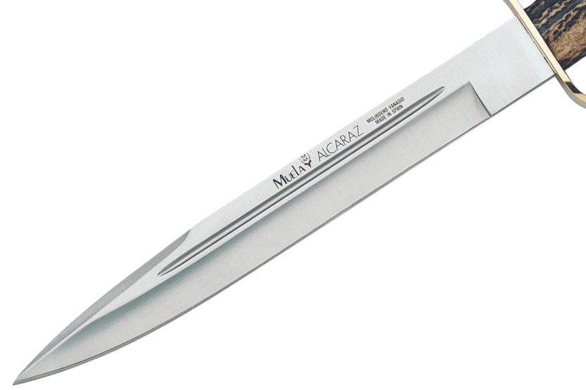 Muela Alcaraz 9214 knife stainless steel blade 26cm deer wood handle + leather sheath