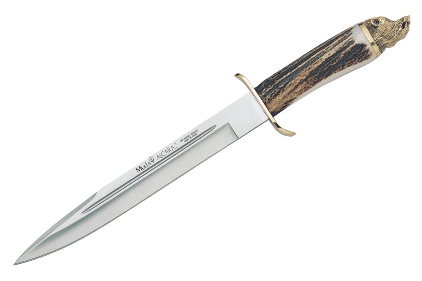 Muela Alcaraz 9214 knife stainless steel blade 26cm deer wood handle + leather sheath