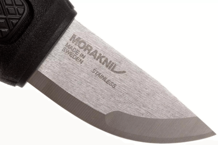 Navaja Mora Eldris 12647 con hoja de acero inoxidable de 5,9 cm y mango de goma negro + estuche