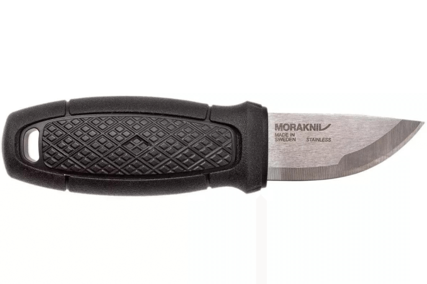 Taschenmesser Mora Eldris 12647 mit 5,9 cm langer, rostfreier Klinge und schwarzem Gummigriff + Etui