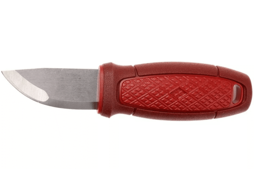 Navaja Mora Eldris 12648 5.9cm hoja acero inoxidable mango goma rojo + funda