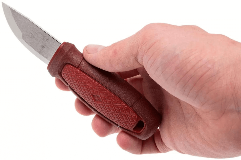 Navaja Mora Eldris 12648 5.9cm hoja acero inoxidable mango goma rojo + funda