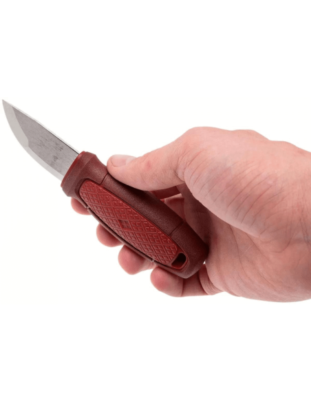 Navaja Mora Eldris 12648 5.9cm hoja acero inoxidable mango goma rojo + funda