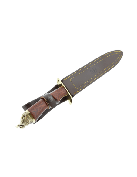 Muela Alcaraz 9296 knife 26cm stainless steel blade stamina wood handle + leather sheath
