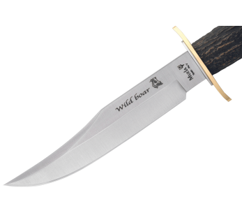 Muela Wildboar Knife 9299 blad av rostfritt stål 16 cm handtag av hjortdjur + läderslida och fodral 2